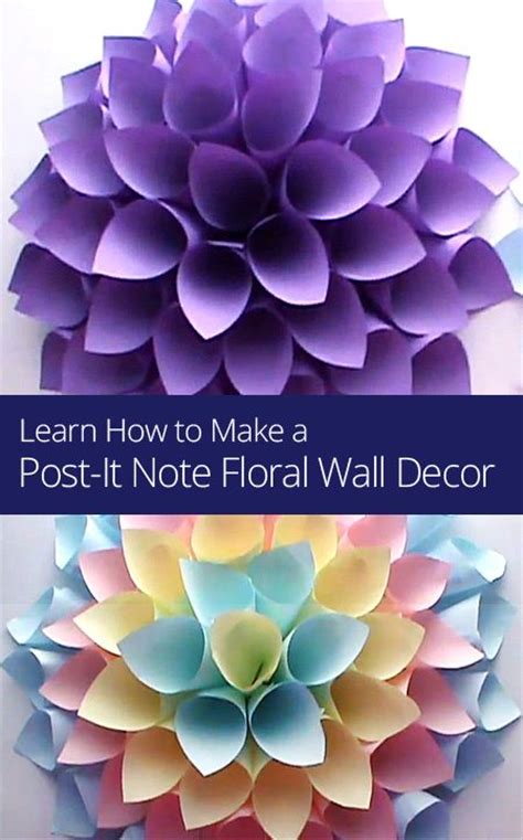 Learn how to make a colorful post-it note flower to hang on your wall! #HomeDecor #DIY | Origami ...