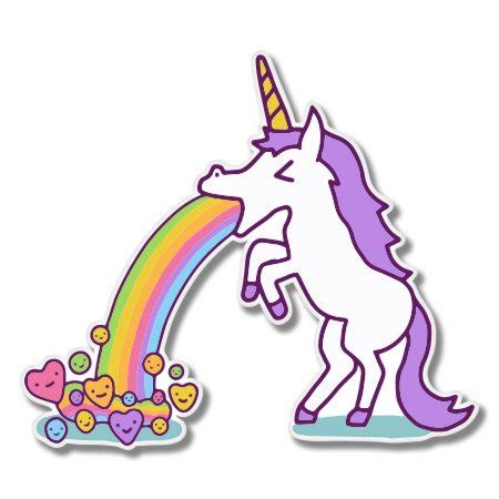 Unicorn Puking Rainbow Card