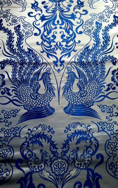 6 Patterns Chinese Retro Folk Blue and White Porcelain Double Phoenix ...