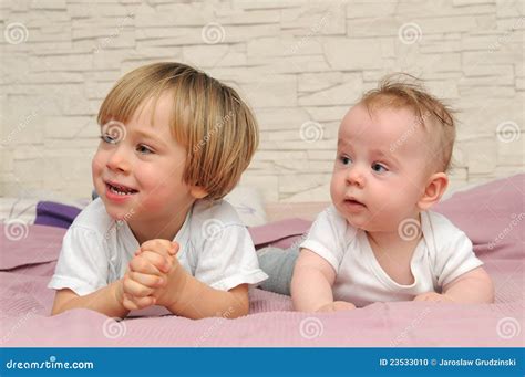 Cute little brothers stock photo. Image of innocent, pretty - 23533010