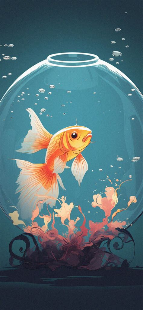 Golden Fish in the Aquarium Wallpaper - Fish Wallpaper for iPhone