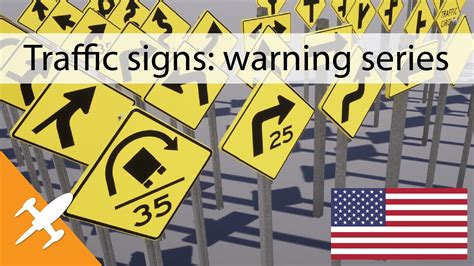3D model Traffic signs USA warning series VR / AR / low-poly FBX PDF
