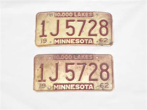 1962 Minnesota License Plate Set – Auto Barn Classic Cars