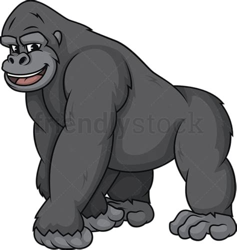 Gorilla Eating Banana Cartoon Clipart Vector - FriendlyStock