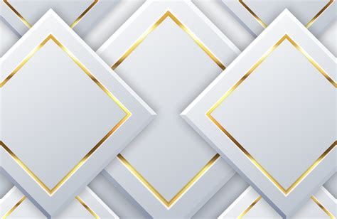 Modern white background with shiny gold geometric element. Elegant geometric design with golden ...