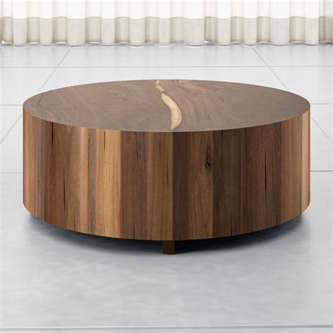 Dillon Natural Yukas Wood 40" Round Coffee Table + Reviews | Crate & Barrel