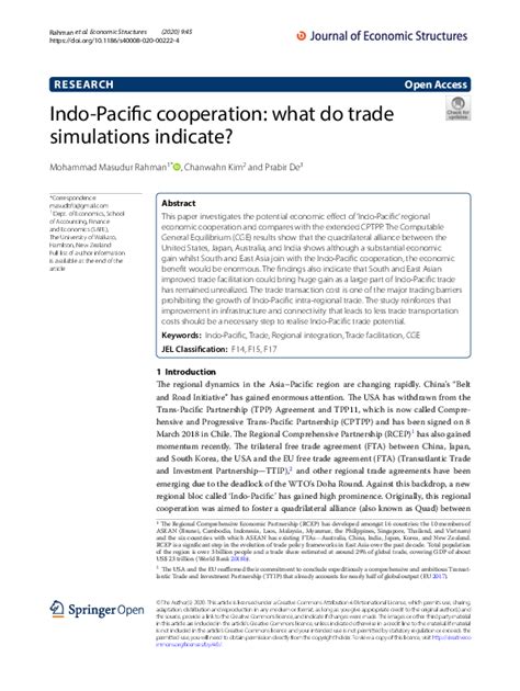 (PDF) Indo-Pacific cooperation: what do trade simulations indicate ...