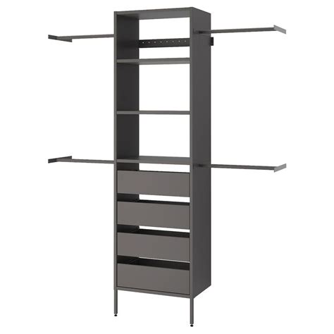 AURDAL wardrobe combination, dark gray, 681/2-941/2x153/4x87" - IKEA ...