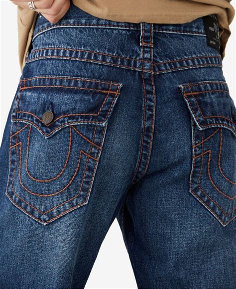 True Religion Denim Ricky Big T Straight Fit Jeans With Back Flap Pockets in Blue for Men - Lyst