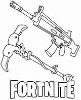 Printable Fortnite weapons coloring page For Gamers sketch template