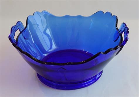 Large Antique Cobalt Blue Hnd Blown Glass Victorian Handled Bowl - Etsy | Handled bowls ...