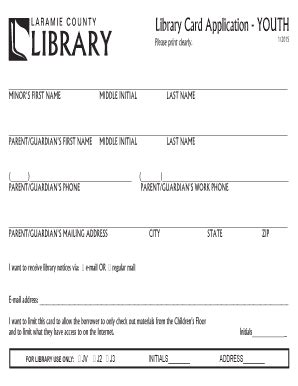 Library Card Application Form Template | pdfFiller