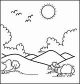 Hill Coloring Pages  Coloring Home sketch template