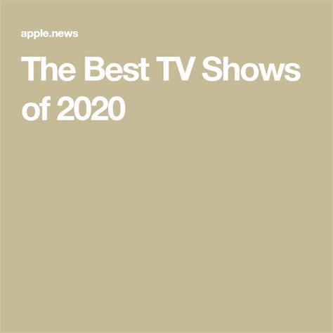 The Best TV Shows of 2020 — The New Yorker | Best tv shows, Best tv, Tv ...