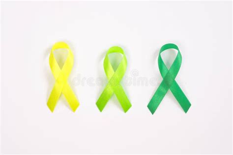 Gradients Green Ribbon Kidney Cancer On White Background. Stock Image - Image of care, medical ...