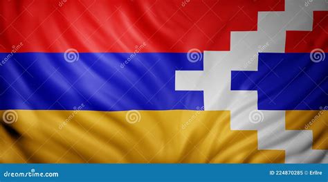 Republic Of Artsakh Hand Painted Waving National Flag. Royalty-Free Illustration | CartoonDealer ...