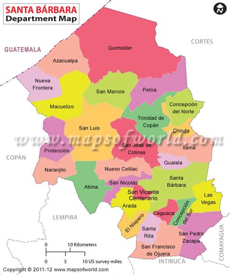 Santa Barbara Honduras Map