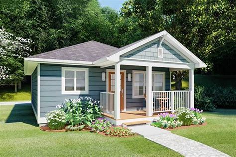 Cozy Tiny Home with Gabled Front Porch - 67754MG | Architectural Designs - House Plans