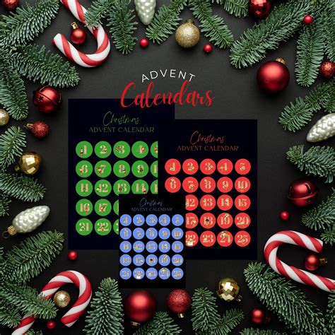 PRINTABLE Advent Calendar Three Colour Printable Christmas Advent ...