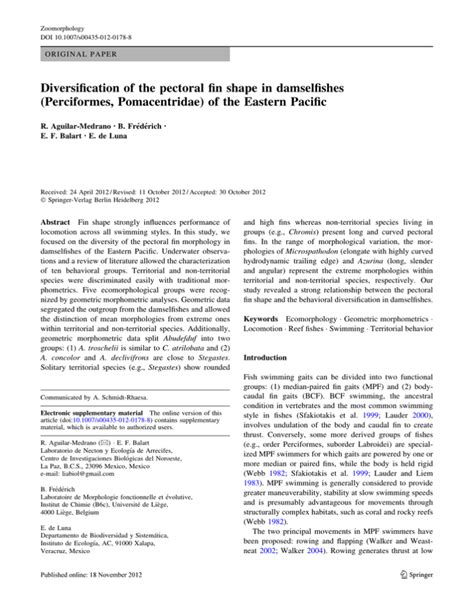 Diversification of the pectoral fin shape in