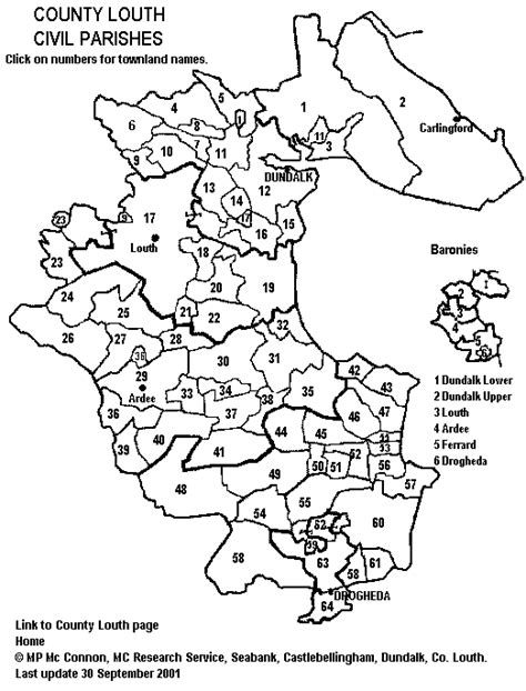 Map - Civil Parishes in County Louth