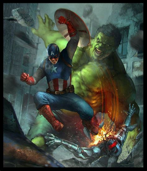 Epic Hulk vs Captain America Fan Art