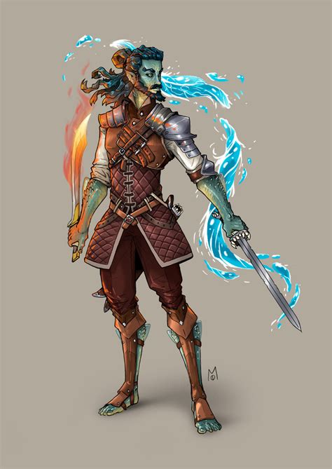 D&D - Water genasi ranger, luca Mosqa | Fantasy character design ...