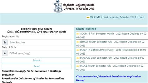 Mysore University Results 2023 Declared for MCOM15, BARCH 17, 20; Get ...