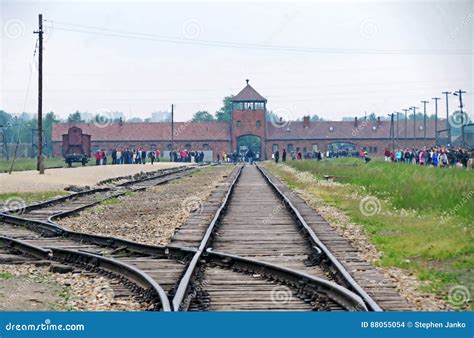 Auschwitz II Train Station from within Editorial Stock Image - Image of ...