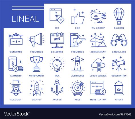 Line icons in a modern style Royalty Free Vector Image