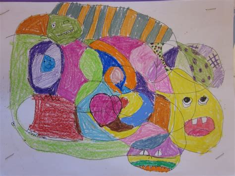 Art is Basic-- Art Teacher Blog: Miro Squiggle Drawings-- 1st Grade