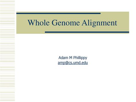 Whole Genome Alignment - ppt download