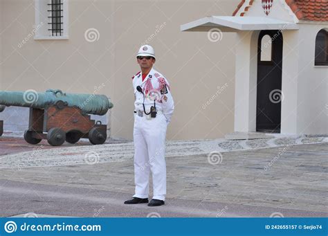 Guard by the Entrance of Prince`s Palace of Monaco Editorial ...