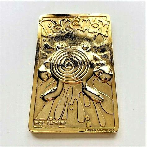 Poliwhirl 1999 Nintendo Tadpole POKEMON Gold Metal Trading Card Values ...