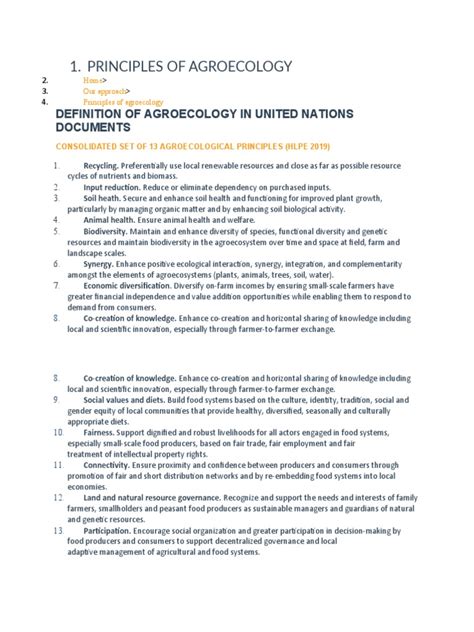 Principles of Agroecology | PDF | Agroecology | Ecological Resilience