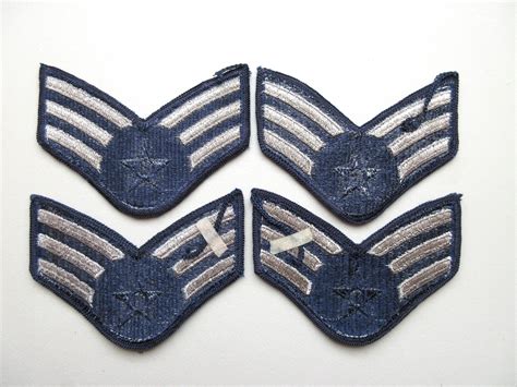 U.S. AIR FORCE SENIOR AIRMAN USAF RANK STRIPES INSIGNIA UNIFORM PATCHES ...