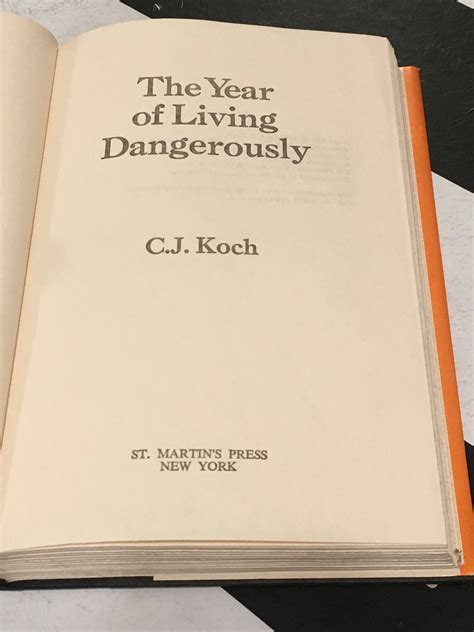 The Year of Living Dangerously: A novel by C. J. Koch rare vintage ...