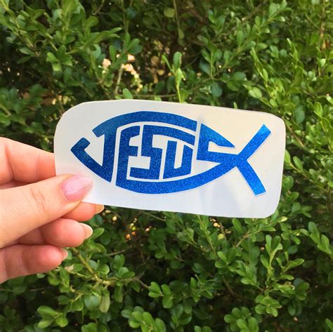 Jesus Fish car decal, Christian Car decal, Jesus Car decal, Jesus sticker, Religious decal ...