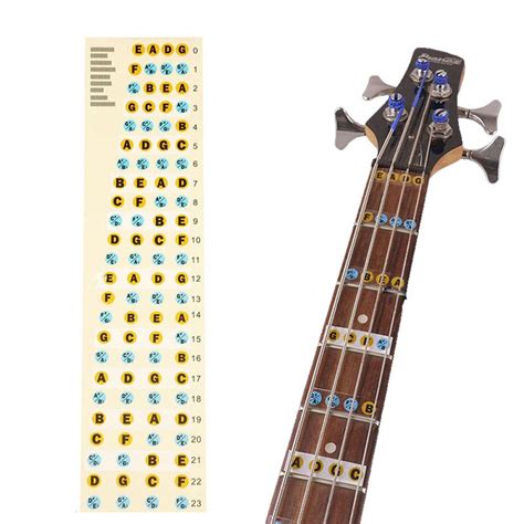 Buy Bass Guitar Fretboard Note Decals/Stickers,4-String Bass Guitar Fingerboard for Beginner ...