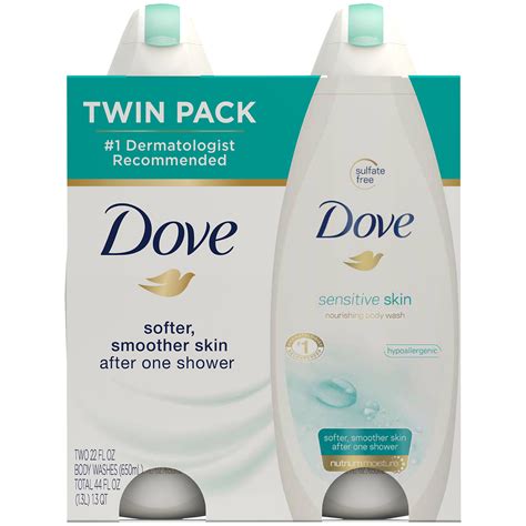 Dove Body Wash Sensitive Skin 22 oz, Twin Pack (44 oz)