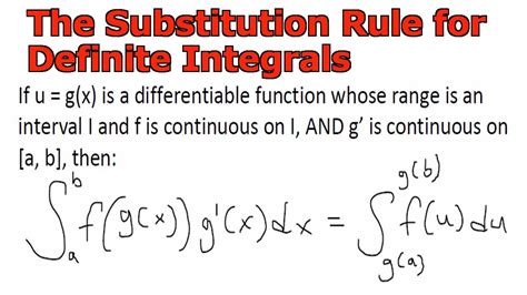 The Substitution Rule for Definite Integrals - YouTube