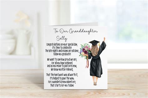 Granddaughter Graduation Card, Personalised Graduation Card for Her ...