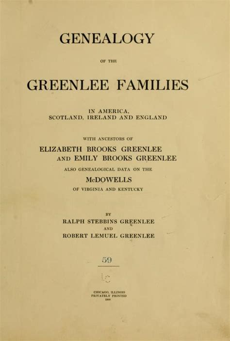 Genealogy of the Greenlee families in America, | Library of Congress