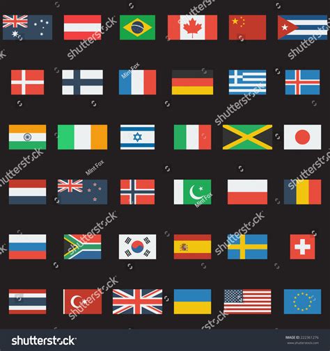 World Flags Vector Collection 36 Detailed Stock Vector (Royalty Free ...