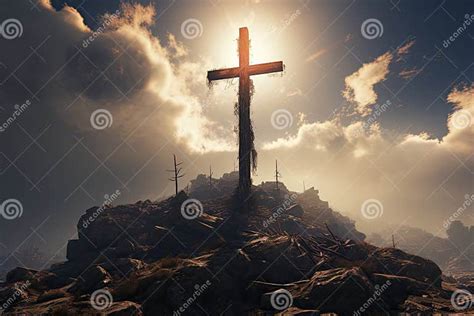 Jesus Christ Cross Easter Resurrection Concept Christian Cross on a ...