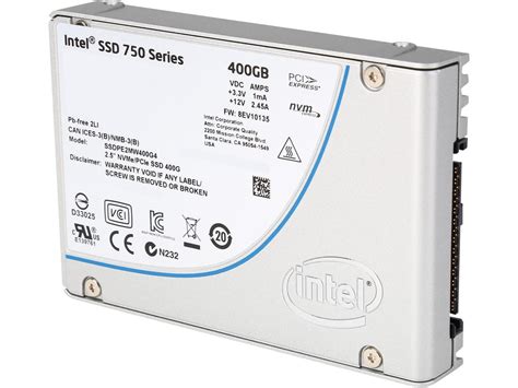 Intel 750 Series 2.5" 400GB PCIe NVMe 3.0 x4 MLC Internal Solid State Drive (SSD ...