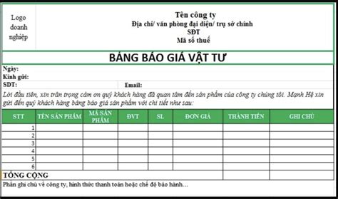 Tổng hợp form báo giá dịch vụ đẹp và chuyên nghiệp để gửi khách hàng ...