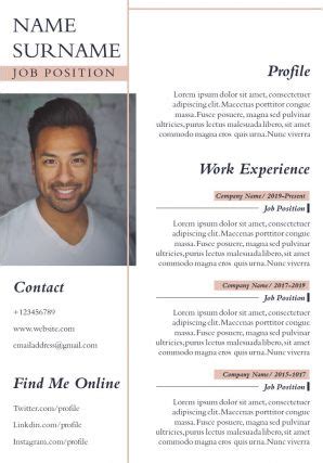 Corporate CV Editable A4 Resume Template To Introduce Yourself ...