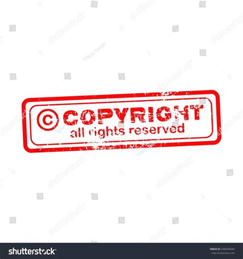 Copyright All Rights Reserved Red Stamp Isolated On White Background Stock Vector Illustration ...