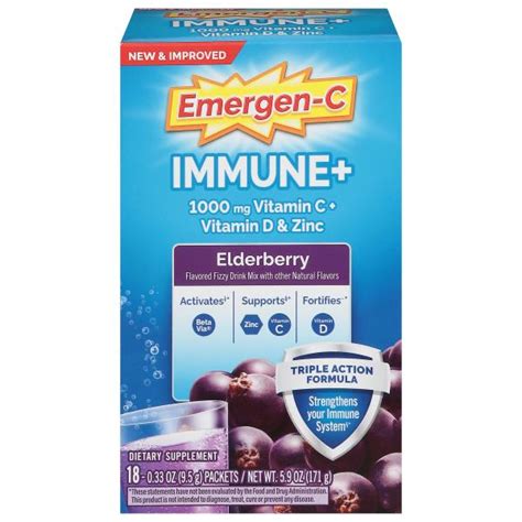 EMERGEN-C Immune Plus Drink Mix, Elderberry, Packets | Publix Super Markets